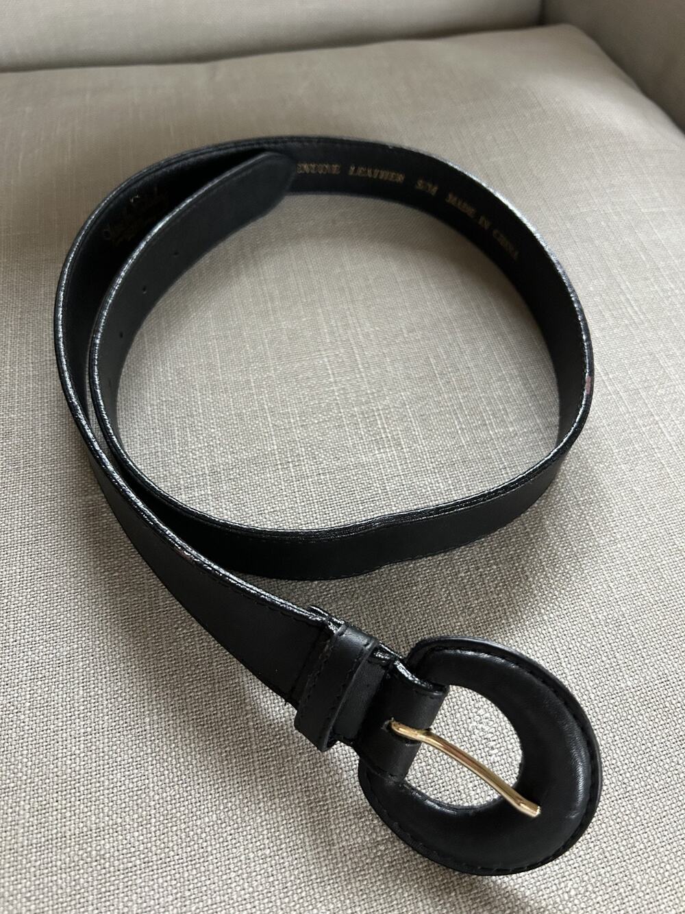 Vintage DVF Diane von Furstenberg Black Leather Belt